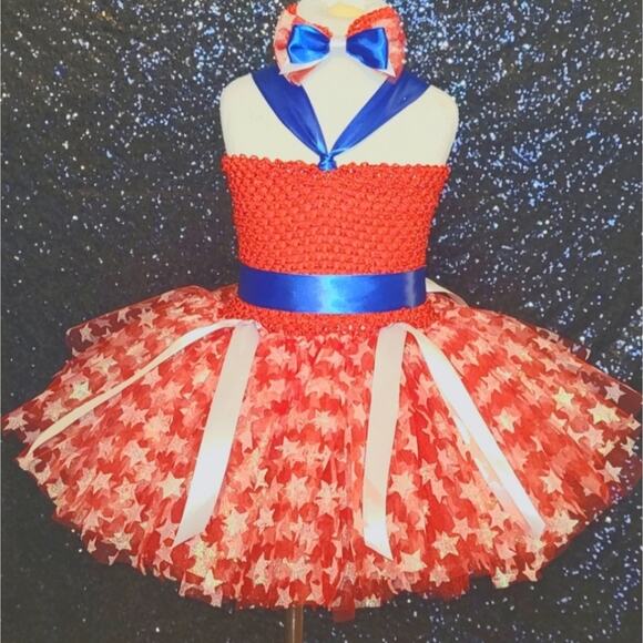 BLACK FRIDAY SALE - Kids TuTu Dress And Headband Set Size 4T - 6 - Picture 6 of 7